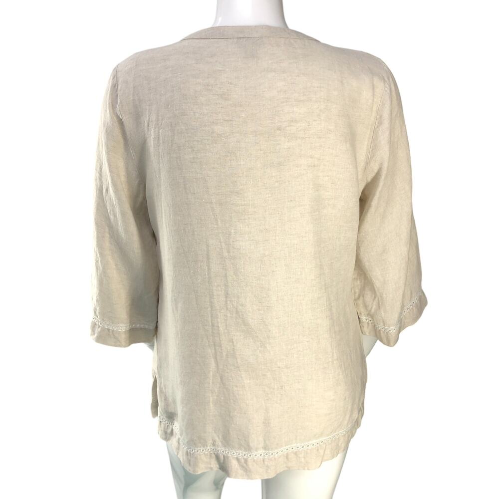 Tommy Bahama Womens Size L Tunic Top Embroidered Beaded Linen *TINY FLAW - Picture 8 of 16
